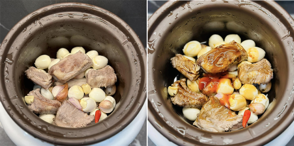 Ứớp gia vị cho thịt và trứng cút